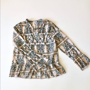 Beautiful pink pattern long sleeve blouse